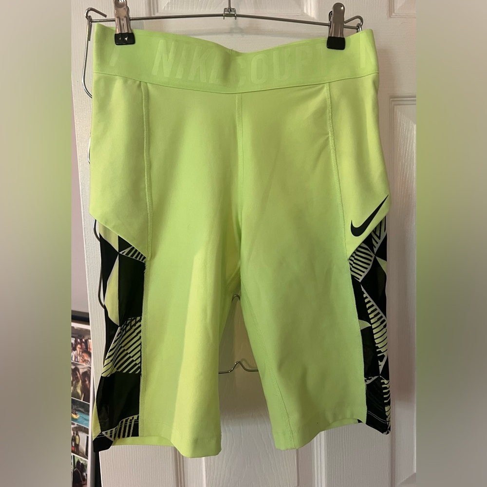 Nike Neon Yellow and Black Patterned Women’s Athletic Shorts